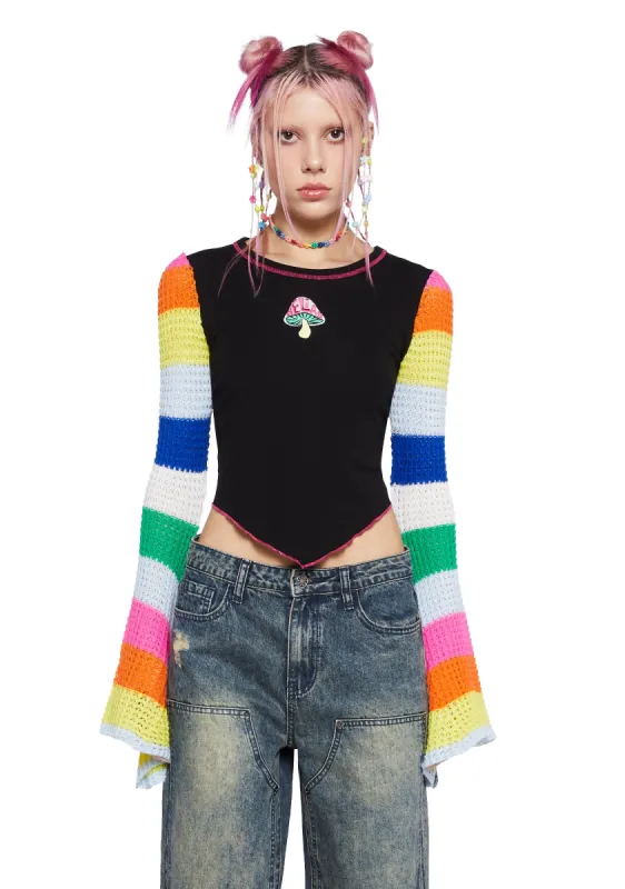 Bright Breeze Long Sleeve Top sold by Dolls Kill