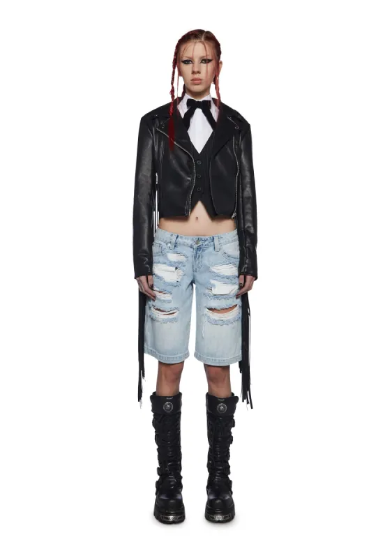 Hateful Ace Fringe Moto Jacket sold by Dolls Kill