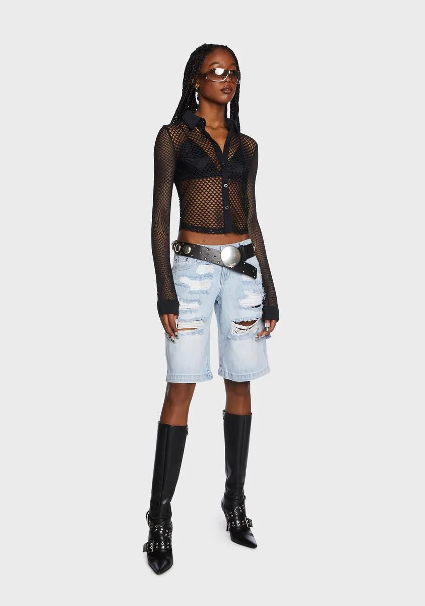 Rory Fishnet Shirt sold by Dolls Kill product image thumbnail 5