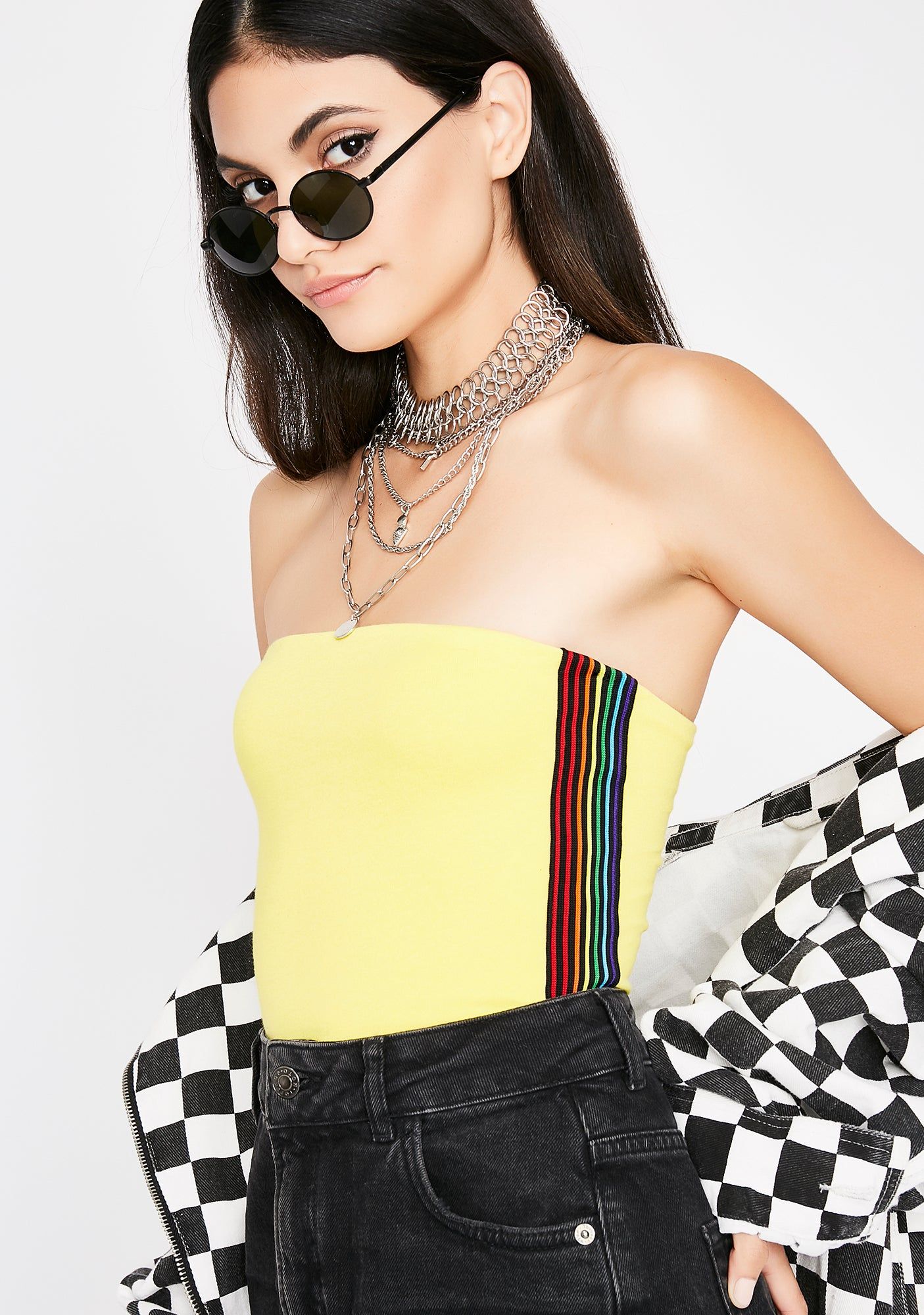 Hard To Get Stripe Tube Top sold by Dolls Kill