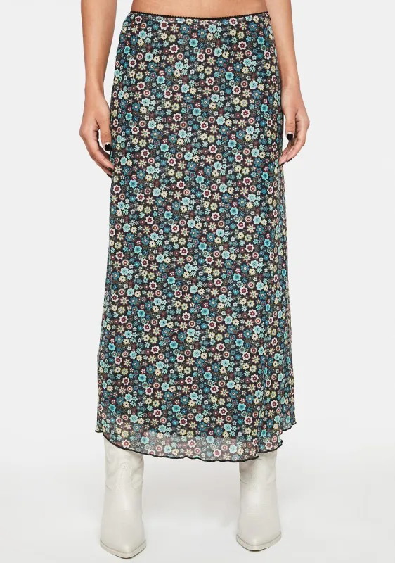 Floral Lassie Maxi Skirt sold by Dolls Kill