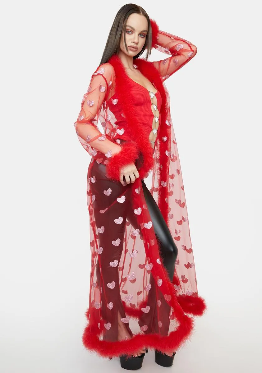 Luxe Be A Lady Sheer Robe sold by Dolls Kill