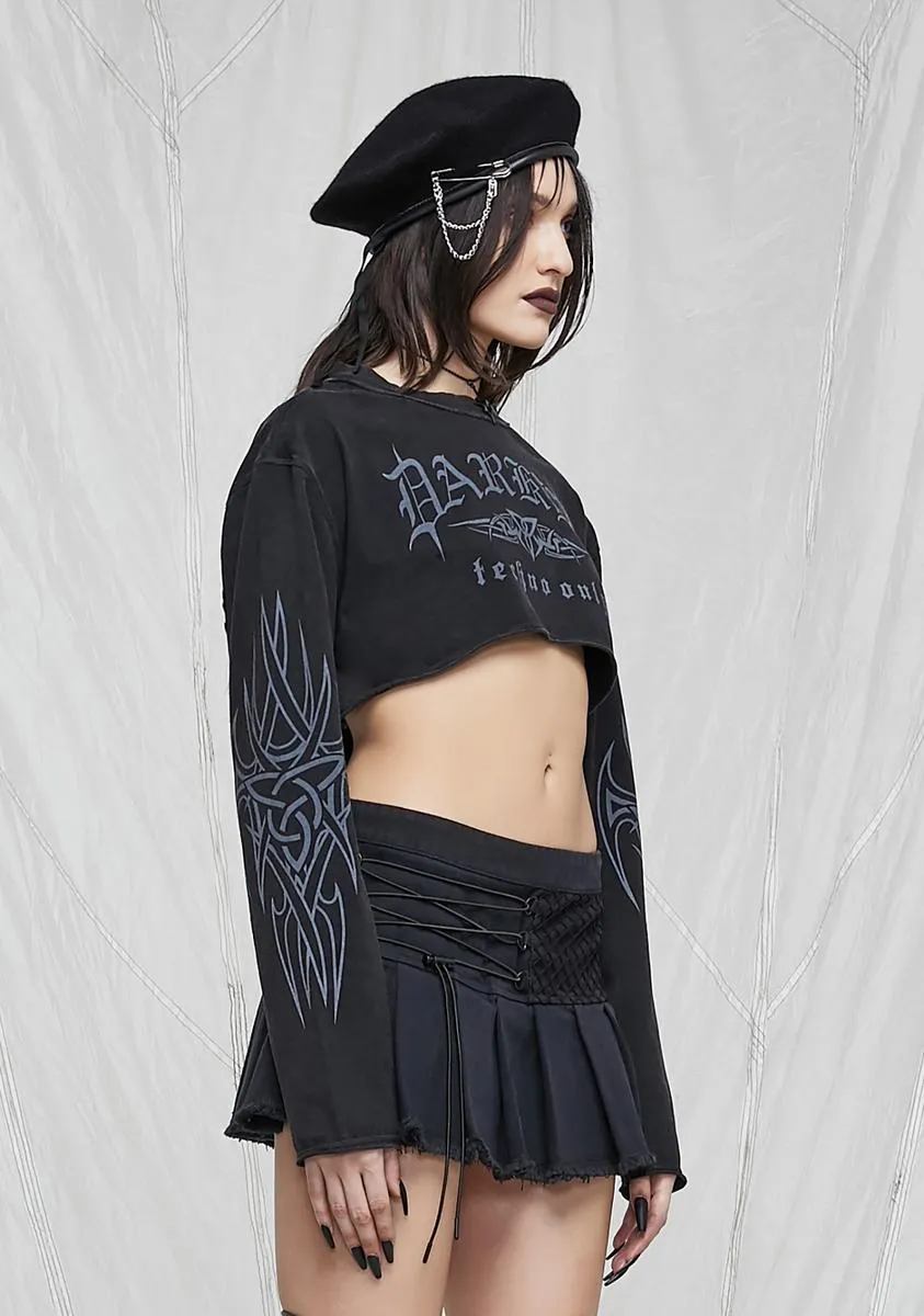 Synth Darker Techno Only Cropped Graphic Tee sold by Dolls Kill product image thumbnail 2