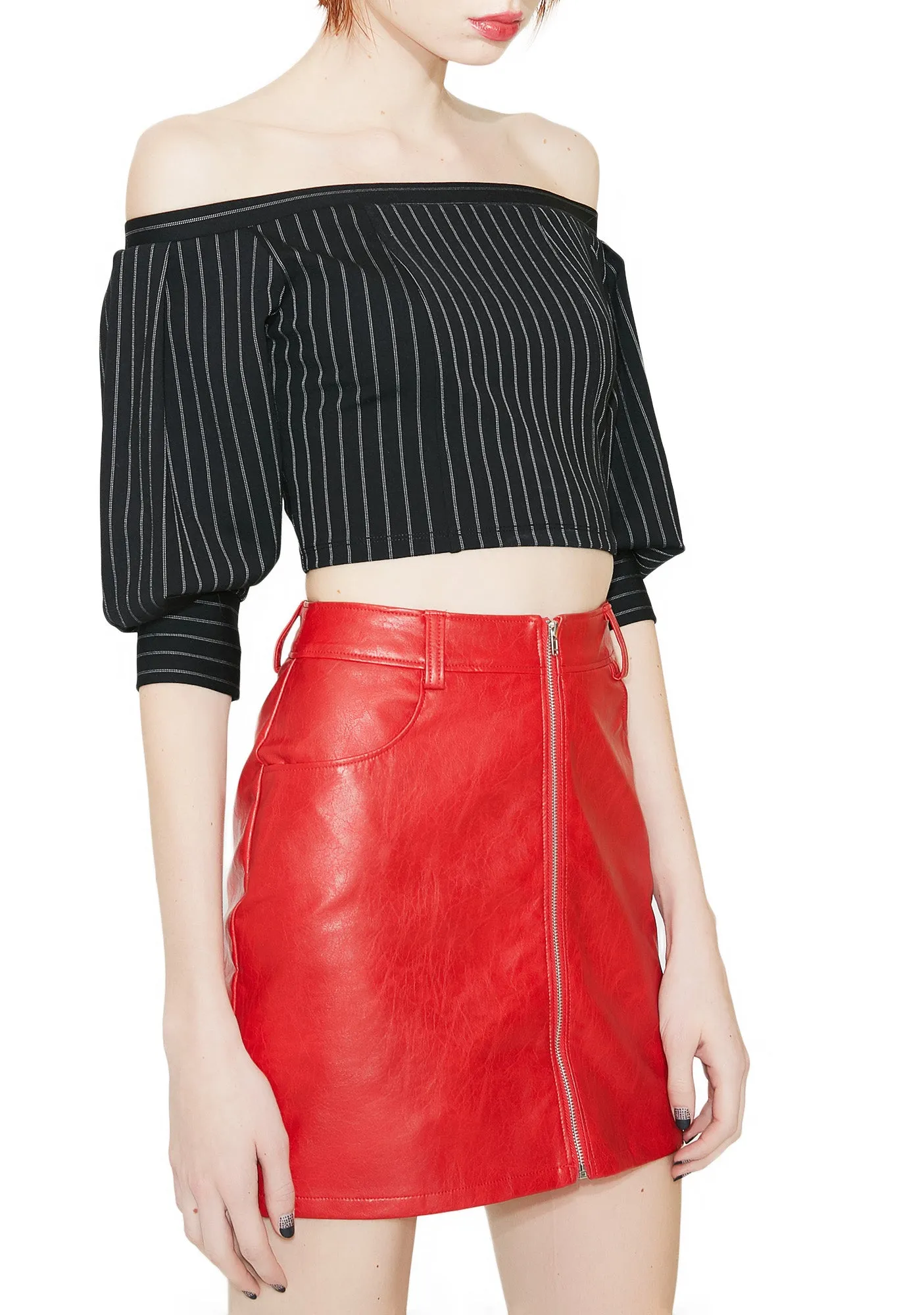 Final Say Zip-Up Skirt sold by Dolls Kill