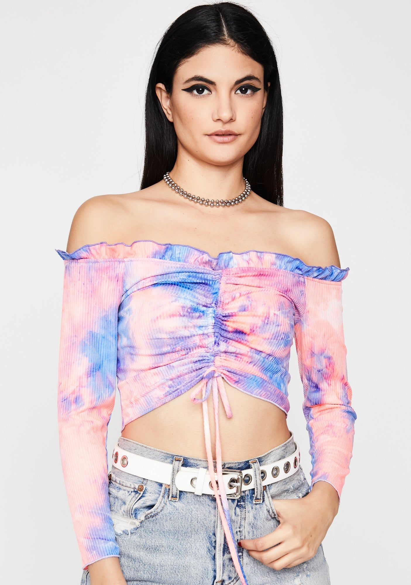 Purp One Two Three Ruched Top sold by Dolls Kill