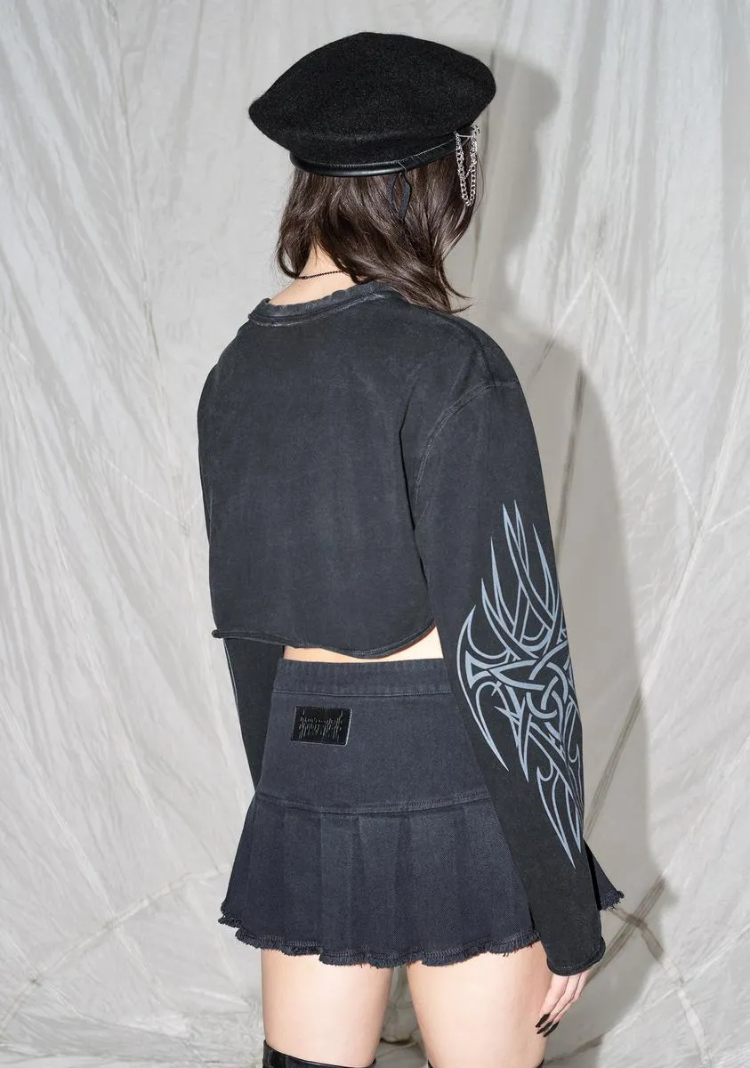 Synth Darker Techno Only Cropped Graphic Tee sold by Dolls Kill product image thumbnail 4