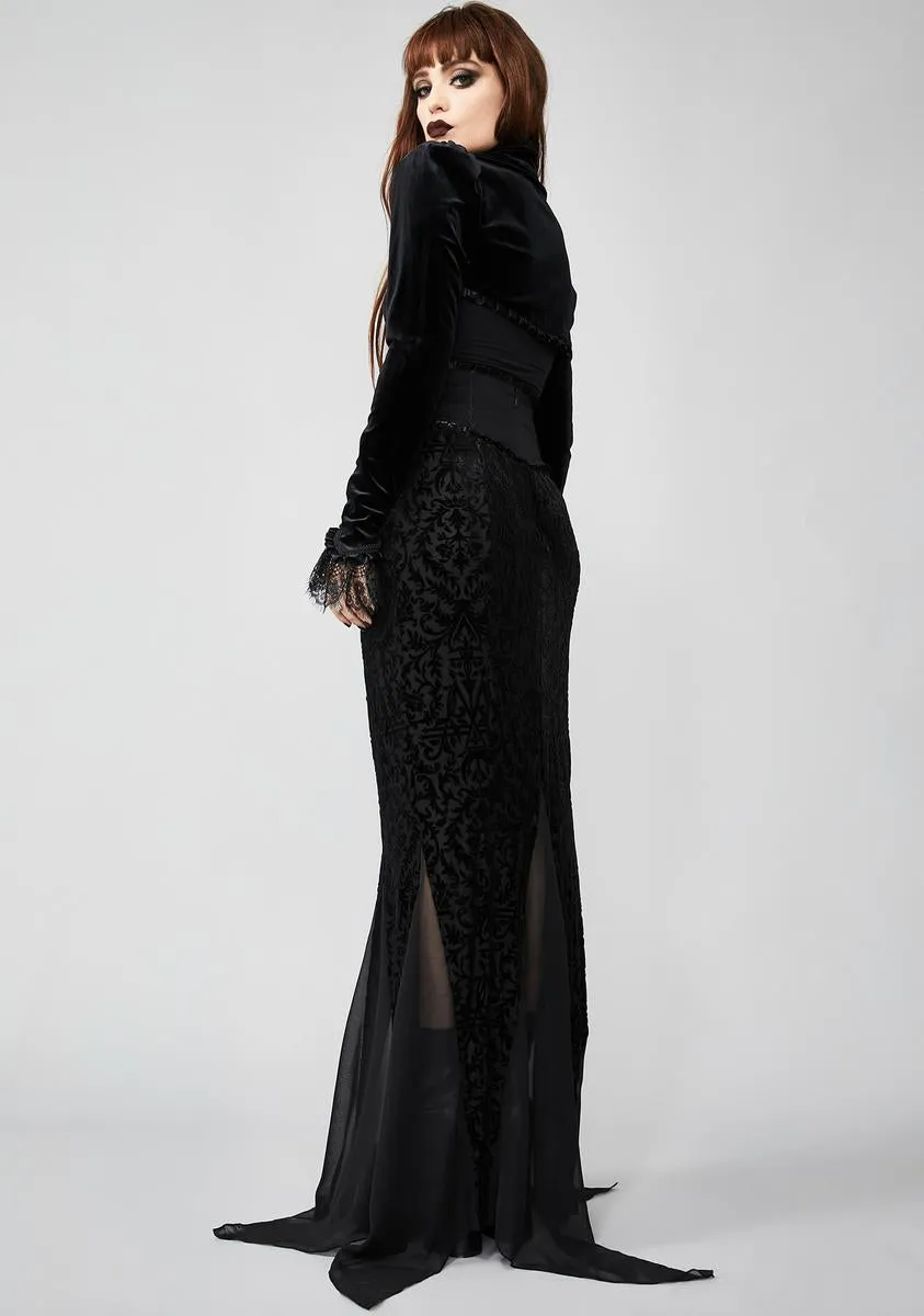 Haunted Wonderland Maxi Skirt sold by Dolls Kill product image thumbnail 4