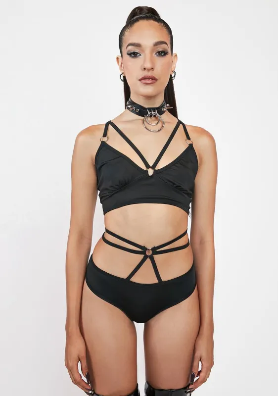 Meet At Midnight Strappy Lingerie Set sold by Dolls Kill