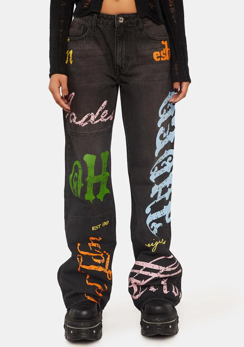 Honey Bum Low Rise Jeans sold by Dolls Kill