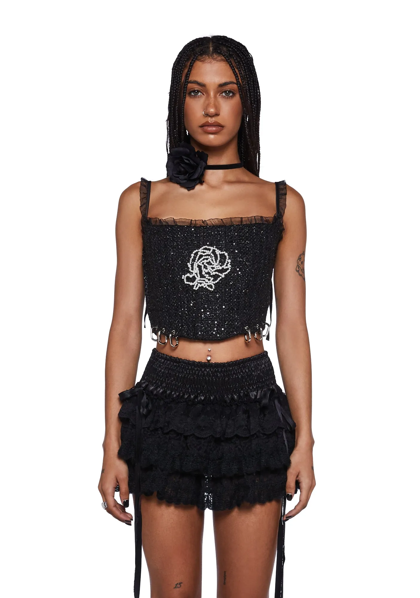 Rose Night Corset Top sold by Dolls Kill