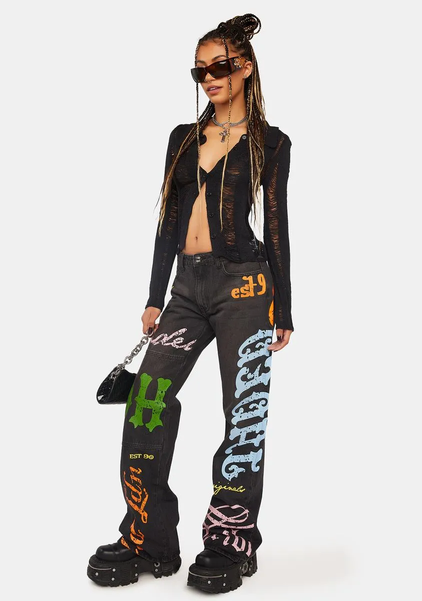 Honey Bum Low Rise Jeans sold by Dolls Kill product image thumbnail 3