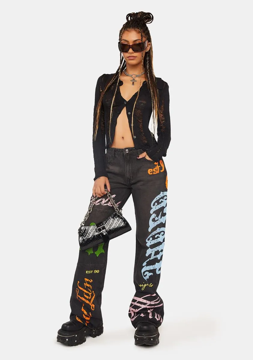 Honey Bum Low Rise Jeans sold by Dolls Kill product image thumbnail 4