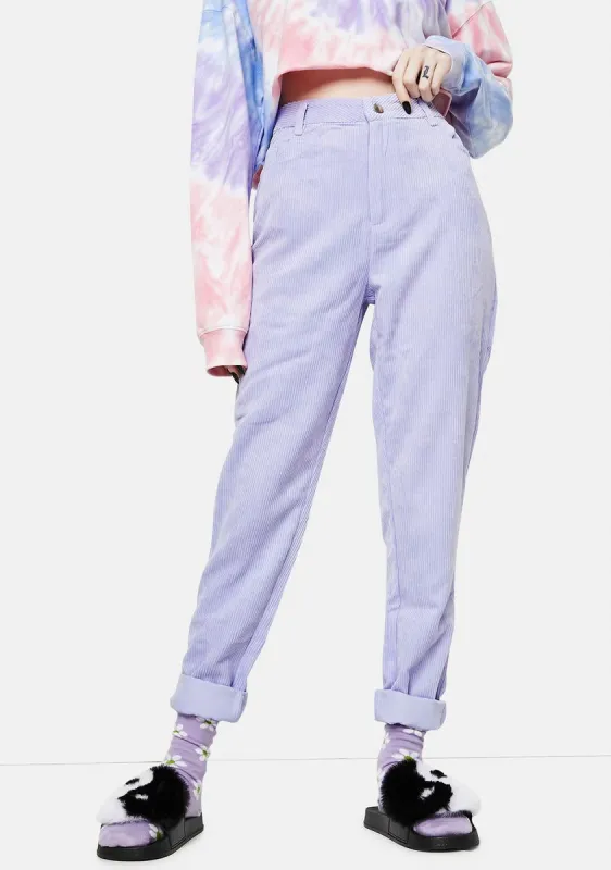 Purple Corduroy Mom Jeans sold by Dolls Kill