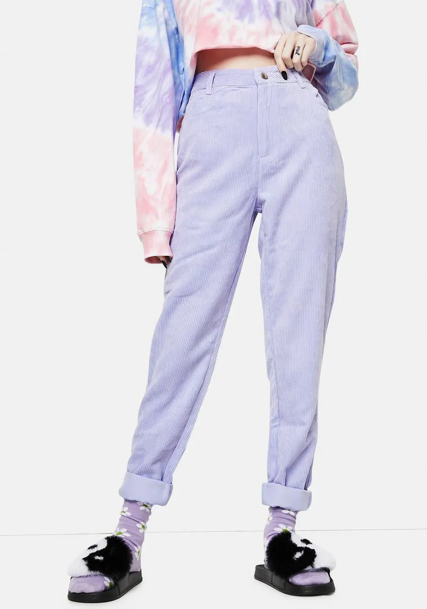 Purple Corduroy Mom Jeans sold by Dolls Kill