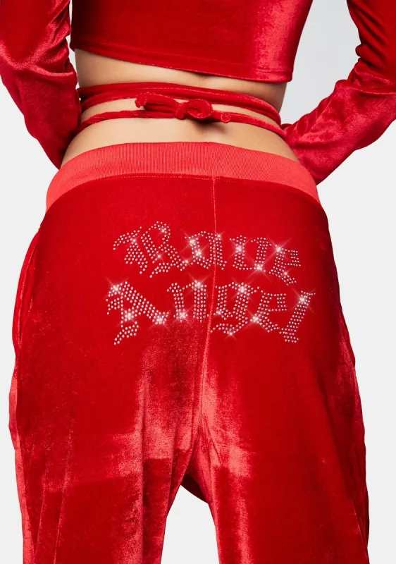 Red Rave Angel Joggers sold by Dolls Kill