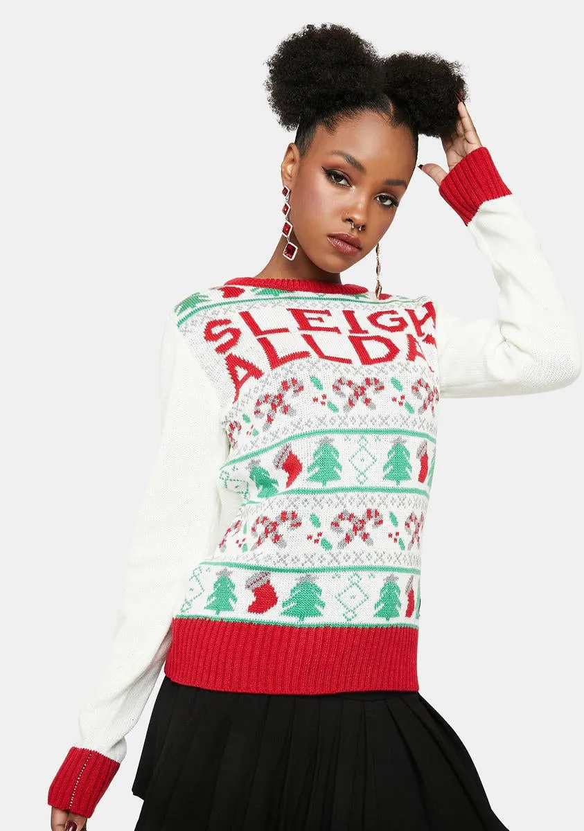 Sleigh All Day Christmas Sweater sold by Dolls Kill product image thumbnail 2