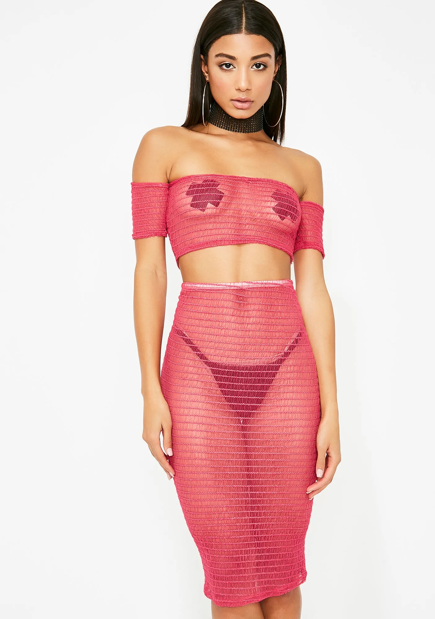 Sheer Joy Skirt Set sold by Dolls Kill