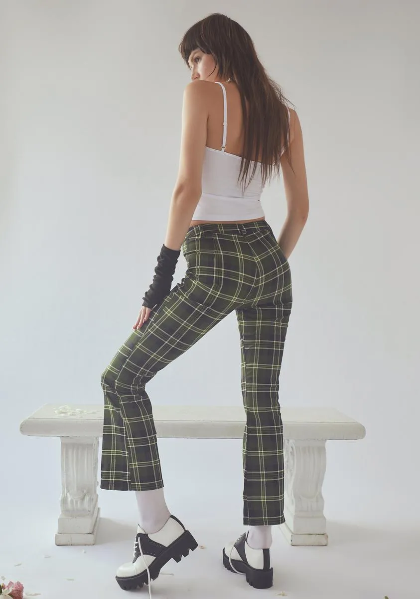 Olive Not So Innocent Plaid Pants sold by Dolls Kill product image thumbnail 4