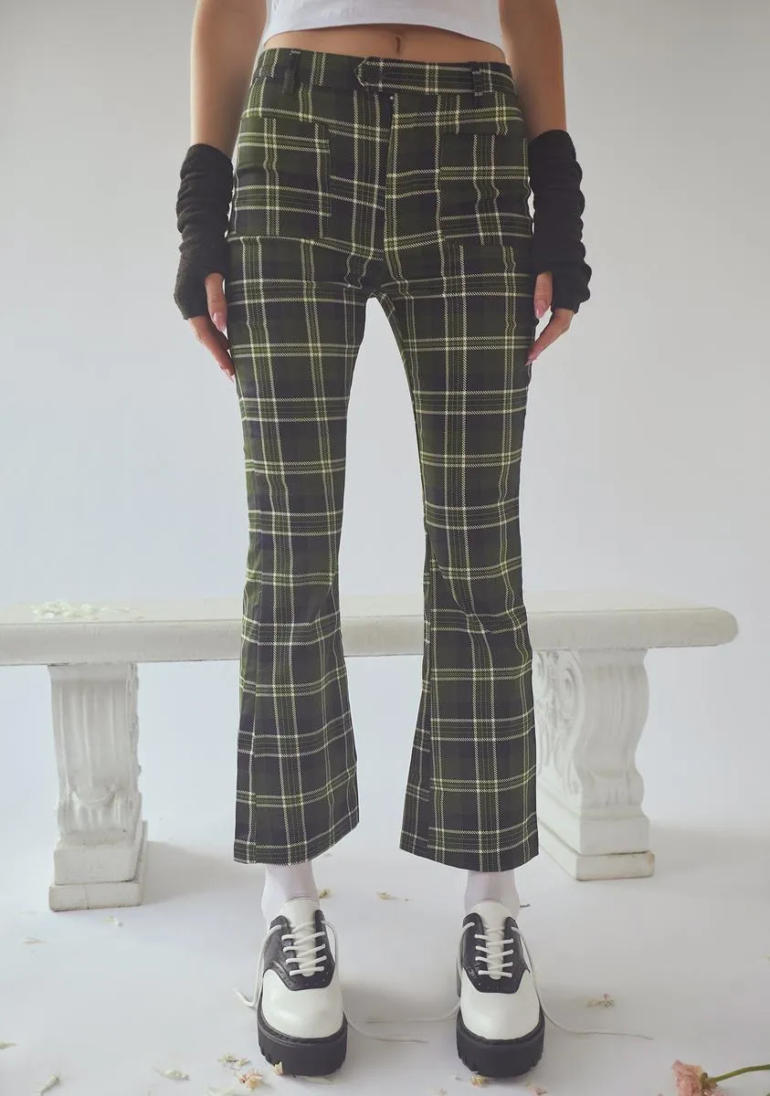 Olive Not So Innocent Plaid Pants sold by Dolls Kill