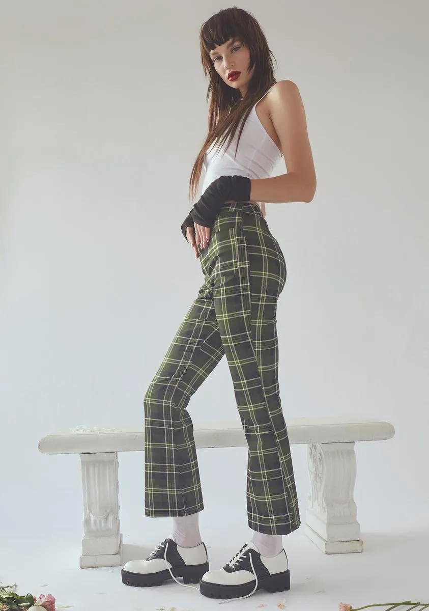 Olive Not So Innocent Plaid Pants sold by Dolls Kill product image thumbnail 2