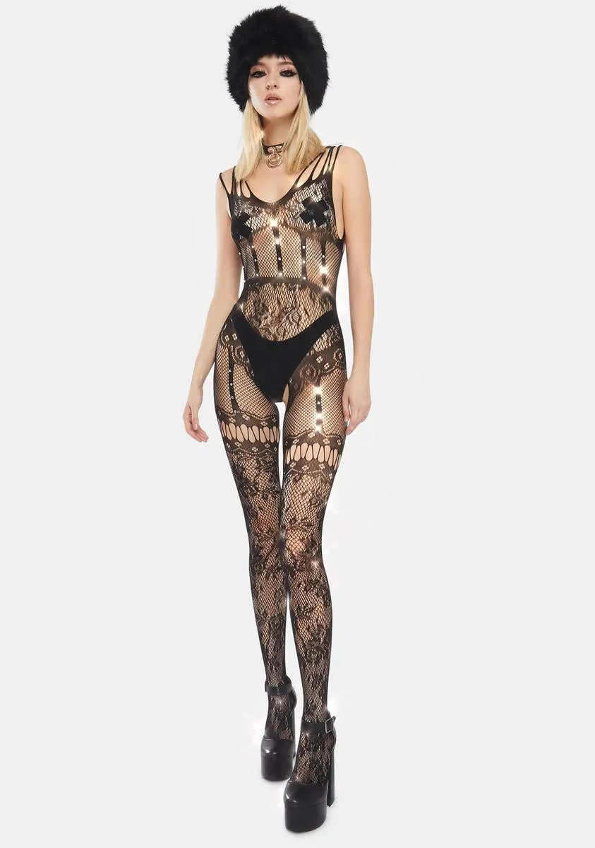 Rockin' Body Floral Fishnet Bodystocking sold by Dolls Kill product image thumbnail 3