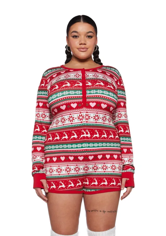 Plus Snowy Soiree Knit Romper sold by Dolls Kill
