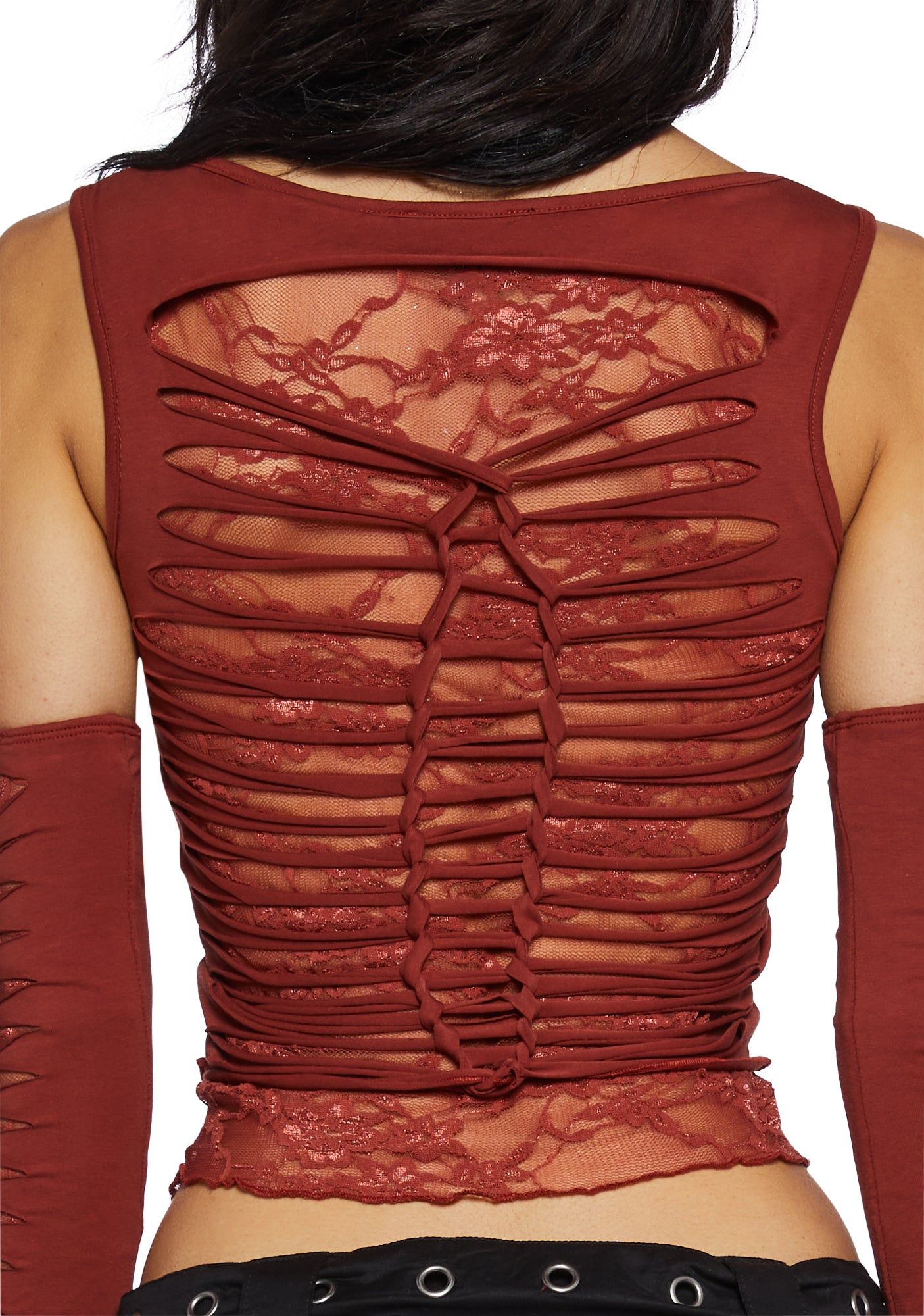 Alternative Spells Top & Gloves Set - Red sold by Dolls Kill product image thumbnail 5
