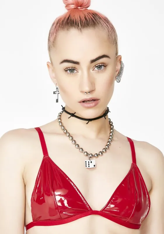 Fire Signalz Vinyl Bra sold by Dolls Kill