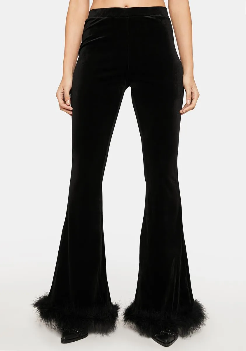 Midnight Make It Haute Velvet Flares sold by Dolls Kill