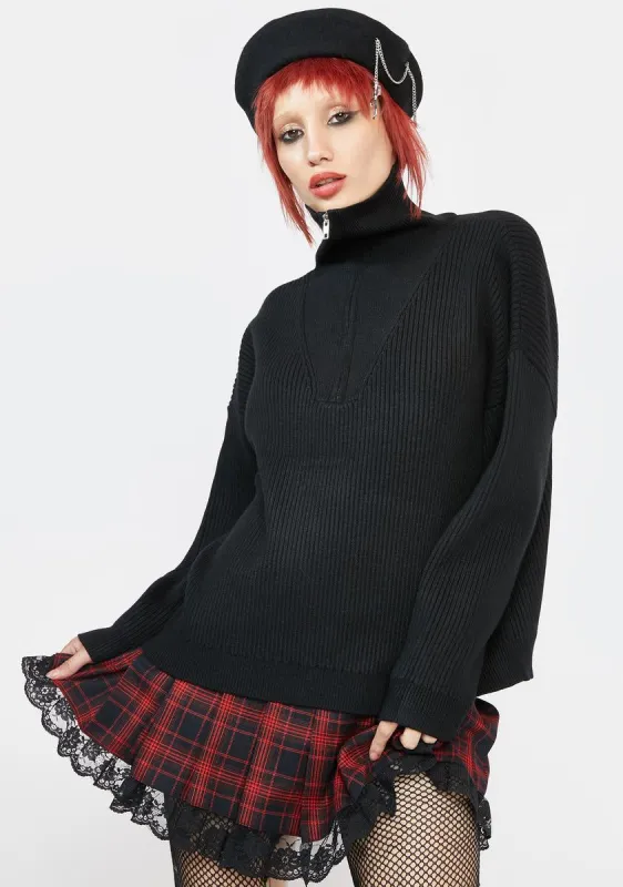 Weston Zip Sweater sold by Dolls Kill