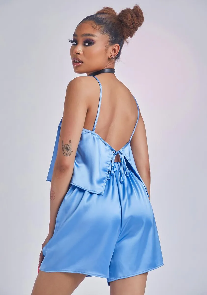 Chambray Rise Of The Moon Satin Shorts Set sold by Dolls Kill product image thumbnail 4