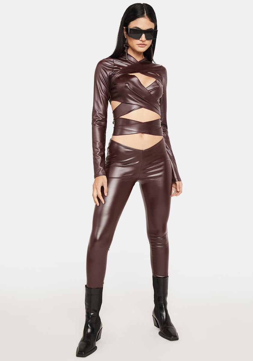 Vamp Go Outside Vegan Leather Pants Set sold by Dolls Kill product image thumbnail 3