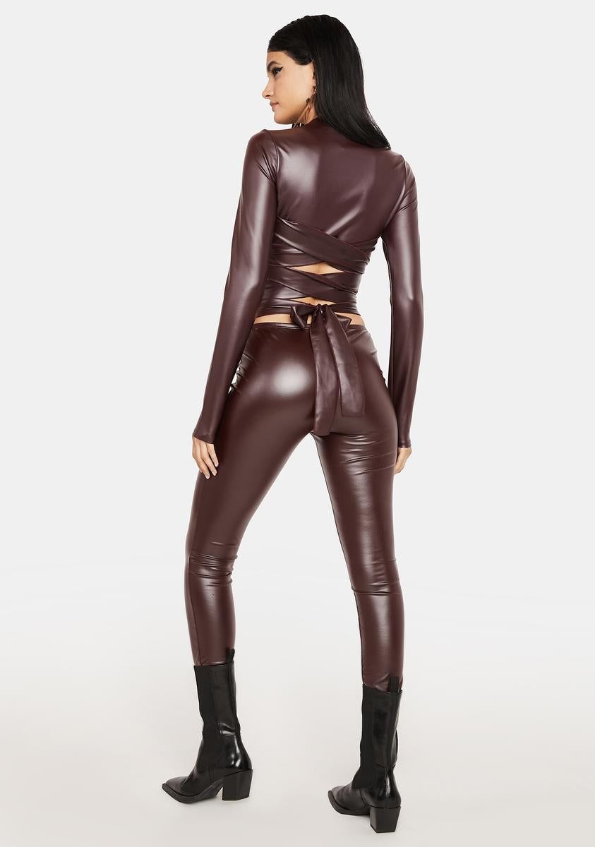 Vamp Go Outside Vegan Leather Pants Set sold by Dolls Kill product image thumbnail 4