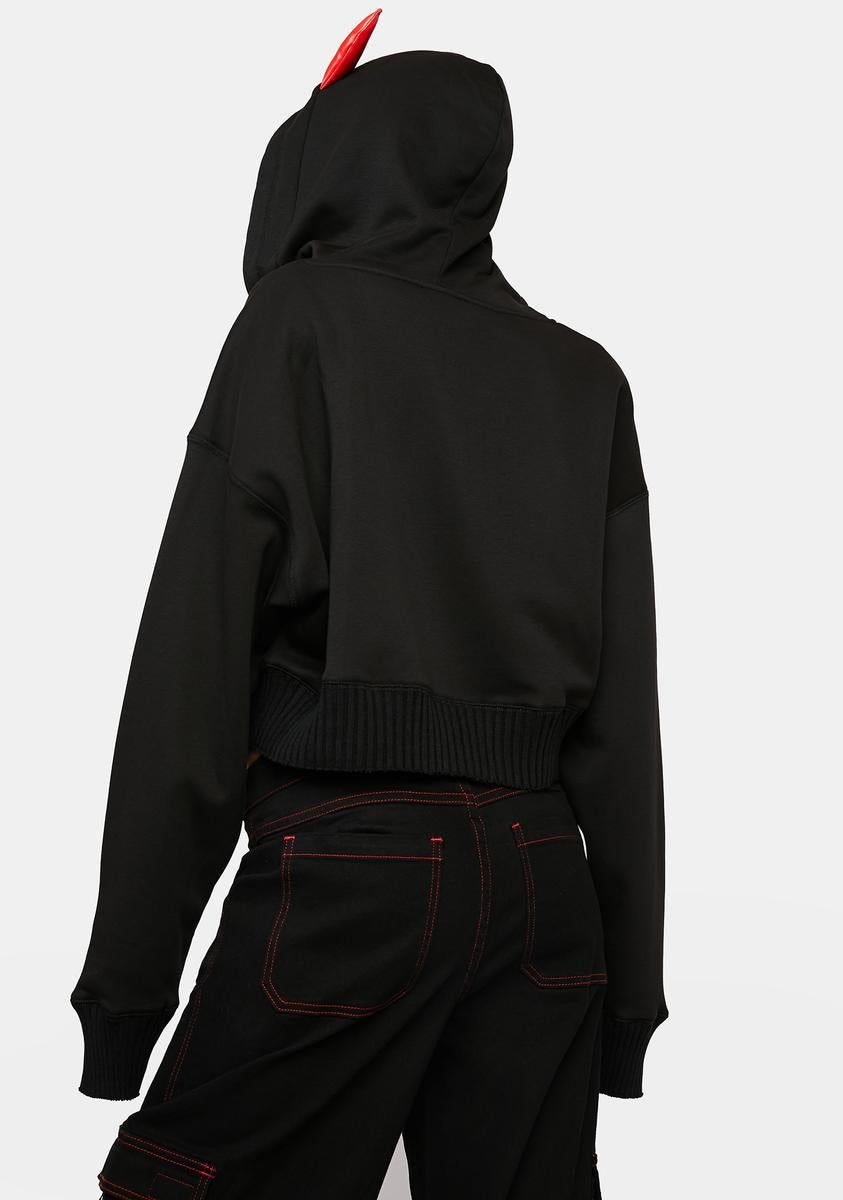 Crafty Devil Cropped Hoodie sold by Dolls Kill product image thumbnail 4