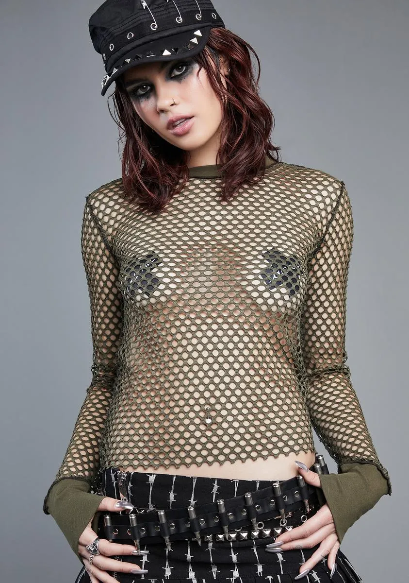 Downward Spiral Fishnet Top sold by Dolls Kill