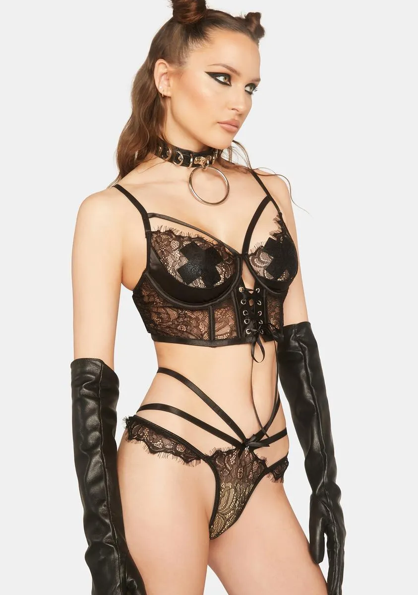 Balconette Lashes For Lace Lingerie Set sold by Dolls Kill product image thumbnail 2