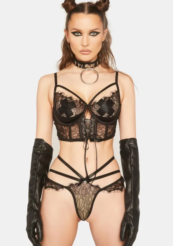 Balconette Lashes For Lace Lingerie Set sold by Dolls Kill