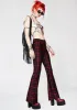 Cherry Hit Tha Books Plaid Flare Pants sold by Dolls Kill