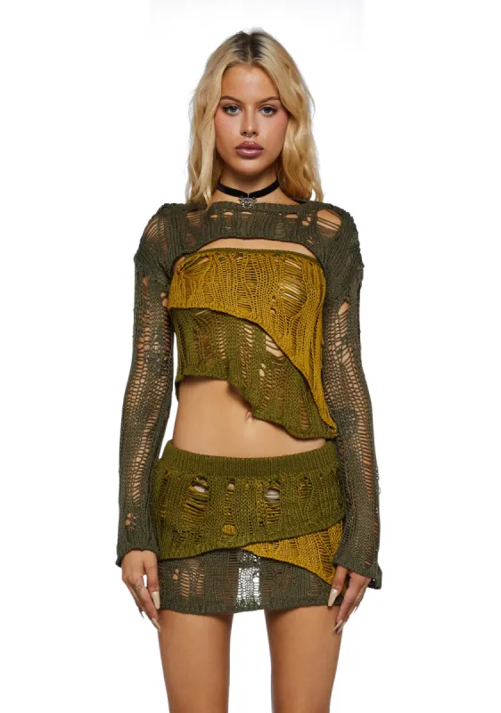 Ivy Layered Ladder Knit Top sold by Dolls Kill