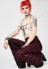 Cherry Hit Tha Books Plaid Flare Pants sold by Dolls Kill