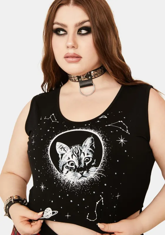 Plus Space Cat Tank sold by Dolls Kill