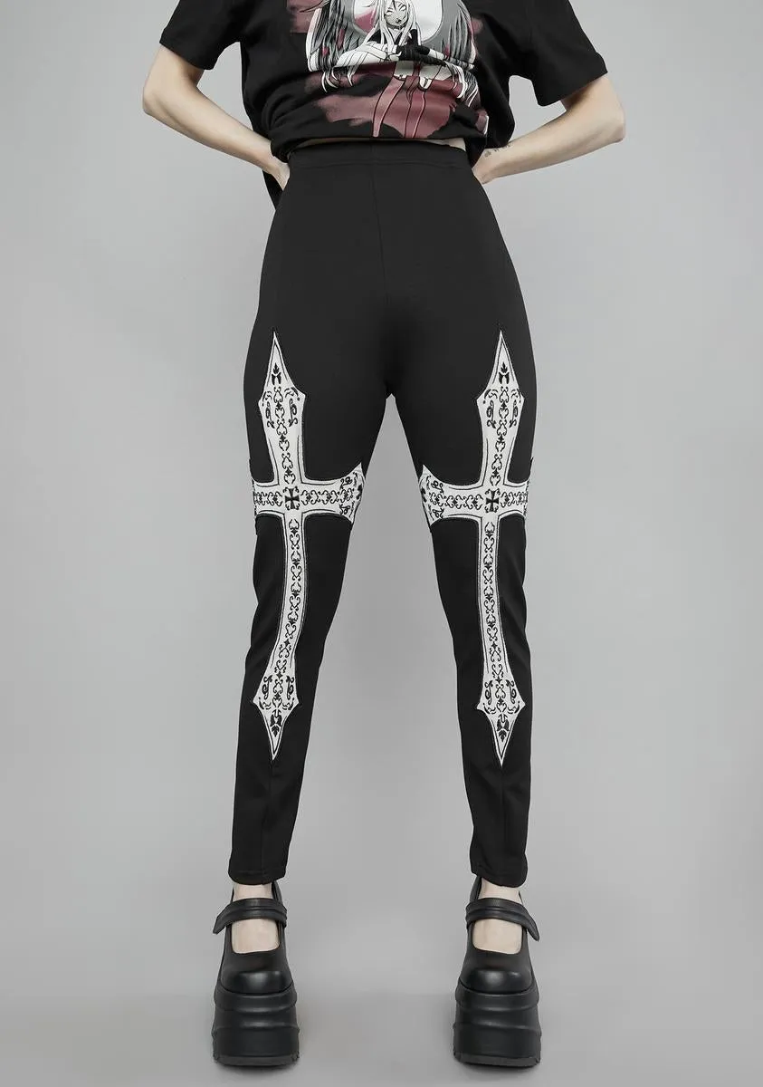 Pure Troubled Mind Printed Leggings sold by Dolls Kill