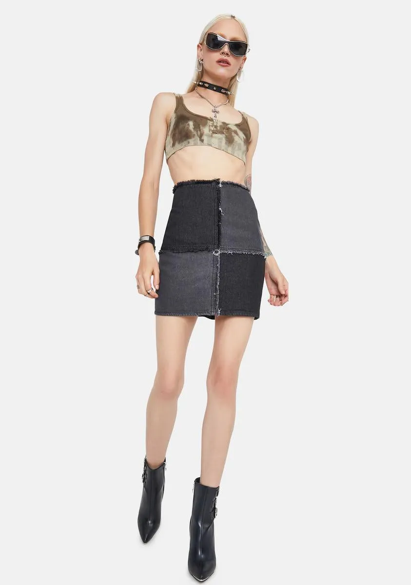 Night Color Block Couture Denim Mini Skirt sold by Dolls Kill product image thumbnail 3