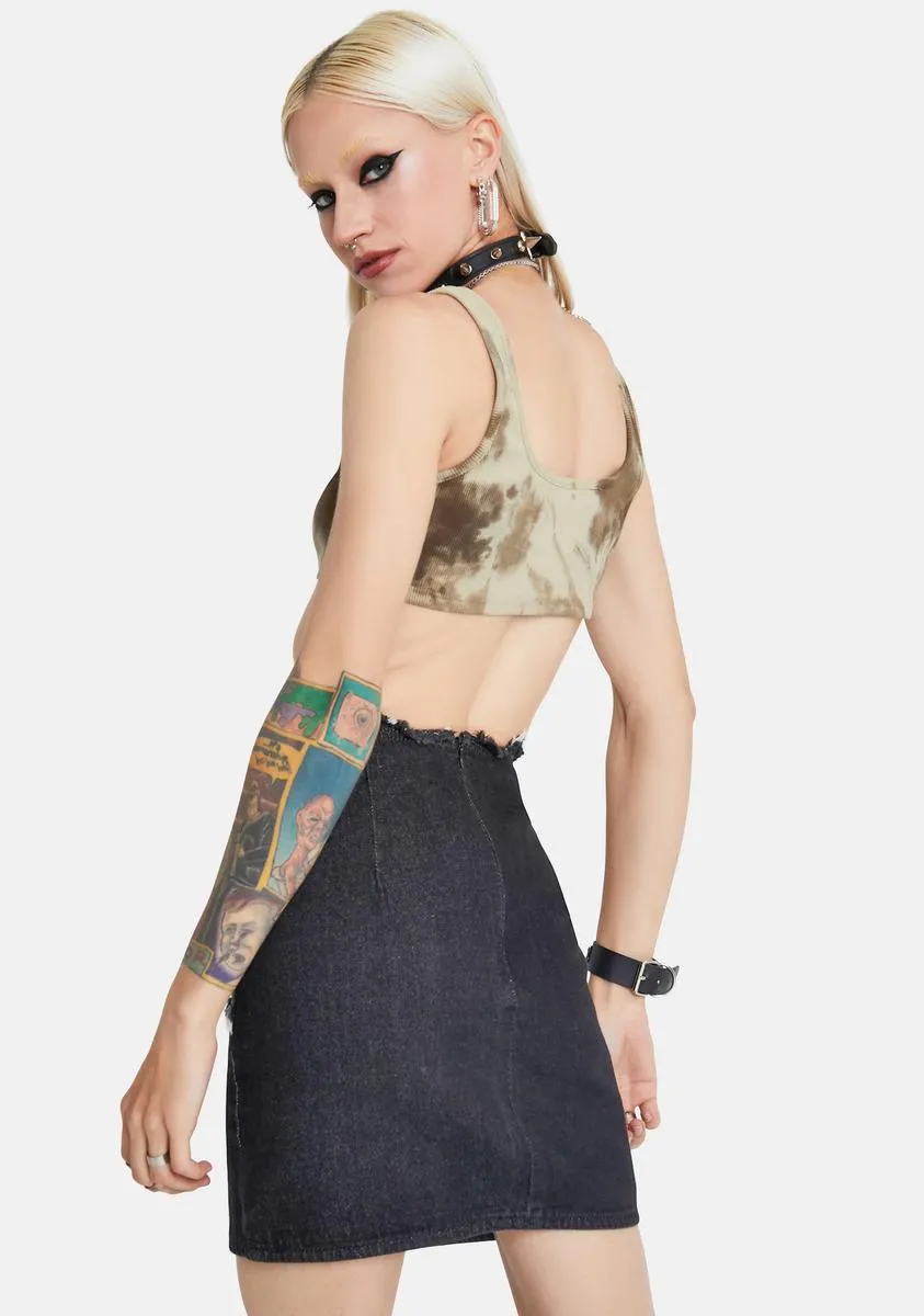 Night Color Block Couture Denim Mini Skirt sold by Dolls Kill product image thumbnail 4