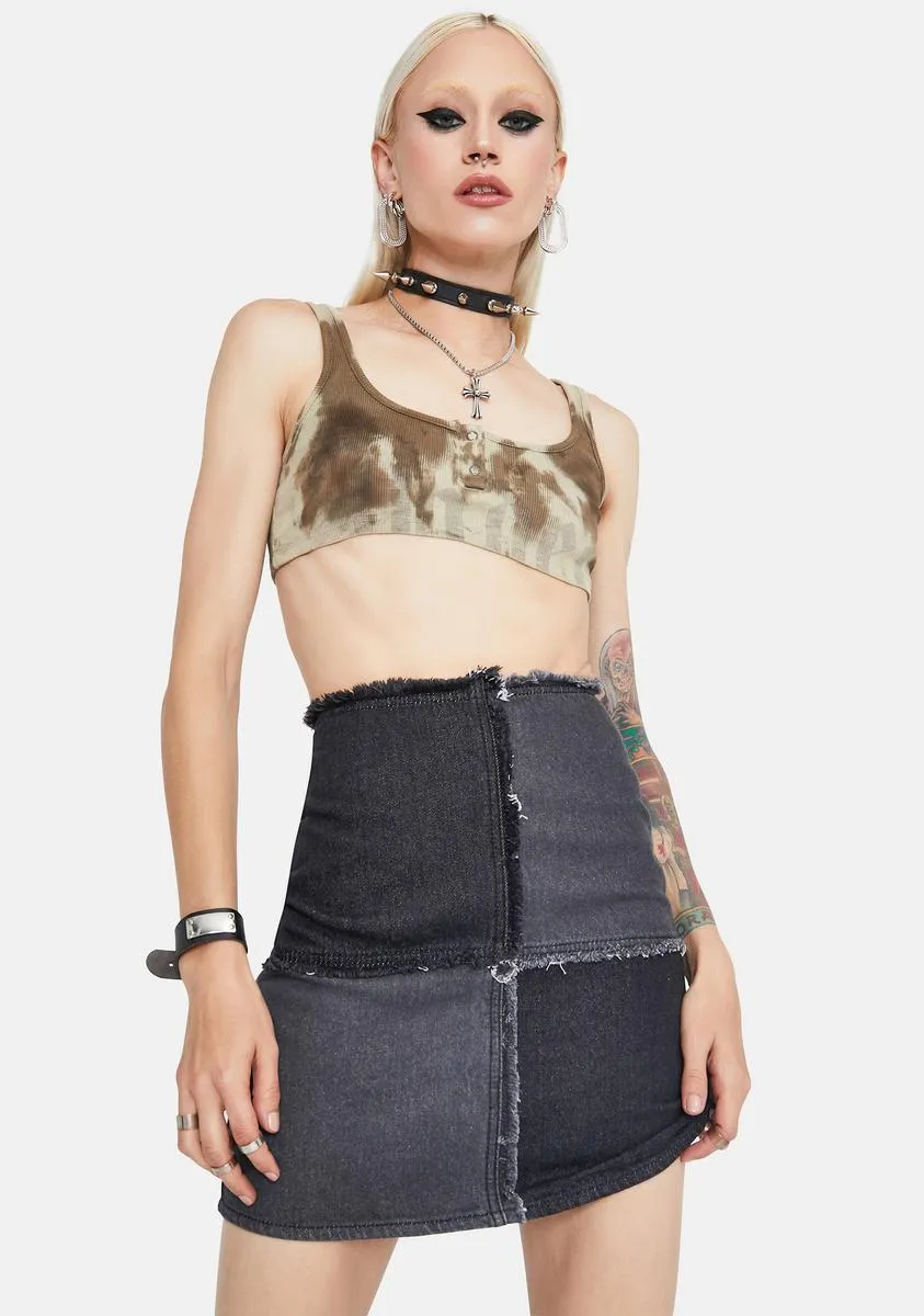 Night Color Block Couture Denim Mini Skirt sold by Dolls Kill product image thumbnail 2