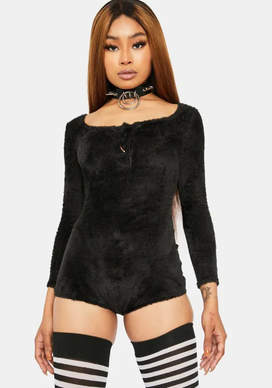 Noir Shut Eye Velour Lounge Romper sold by Dolls Kill