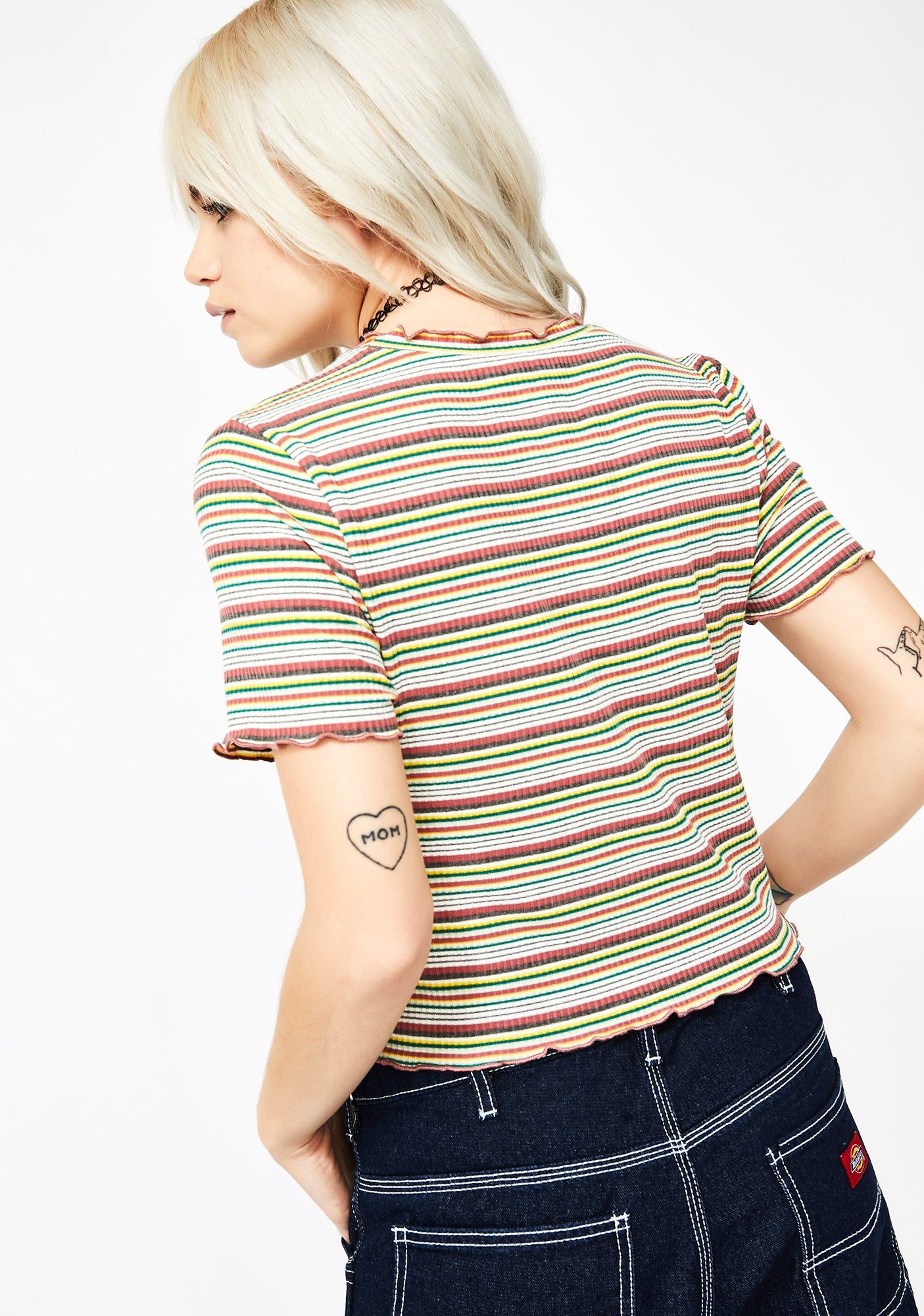 Blushin' Girl Talk Striped Tee sold by Dolls Kill product image thumbnail 4