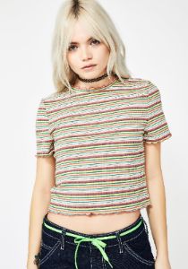 Blushin' Girl Talk Striped Tee sold by Dolls Kill