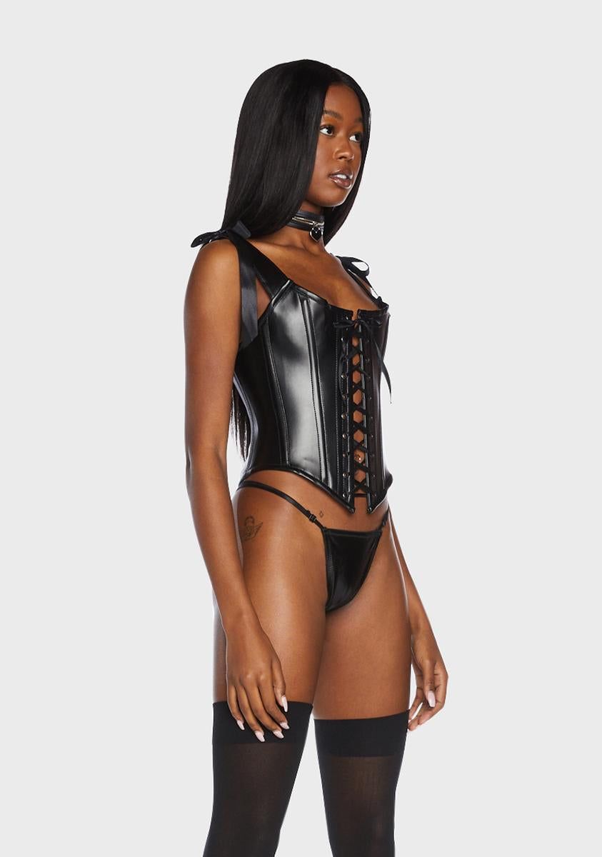 Lavish Faux Leather Bustier Top sold by Dolls Kill product image thumbnail 2