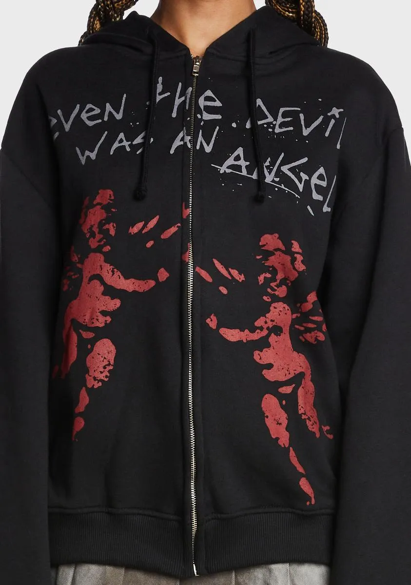 Red Angel Zip Up Hoodie sold by Dolls Kill product image thumbnail 2